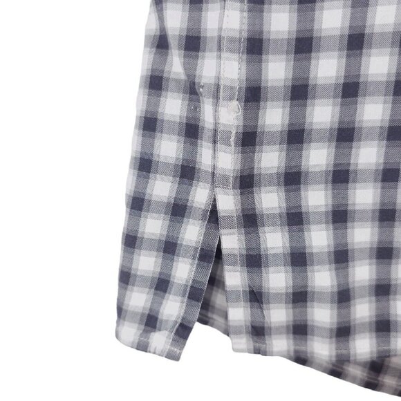 ERMENEGILDO ZEGNA Shirt Gray White Check Plaid 100% Cotton Size XL - Picture 5 of 11